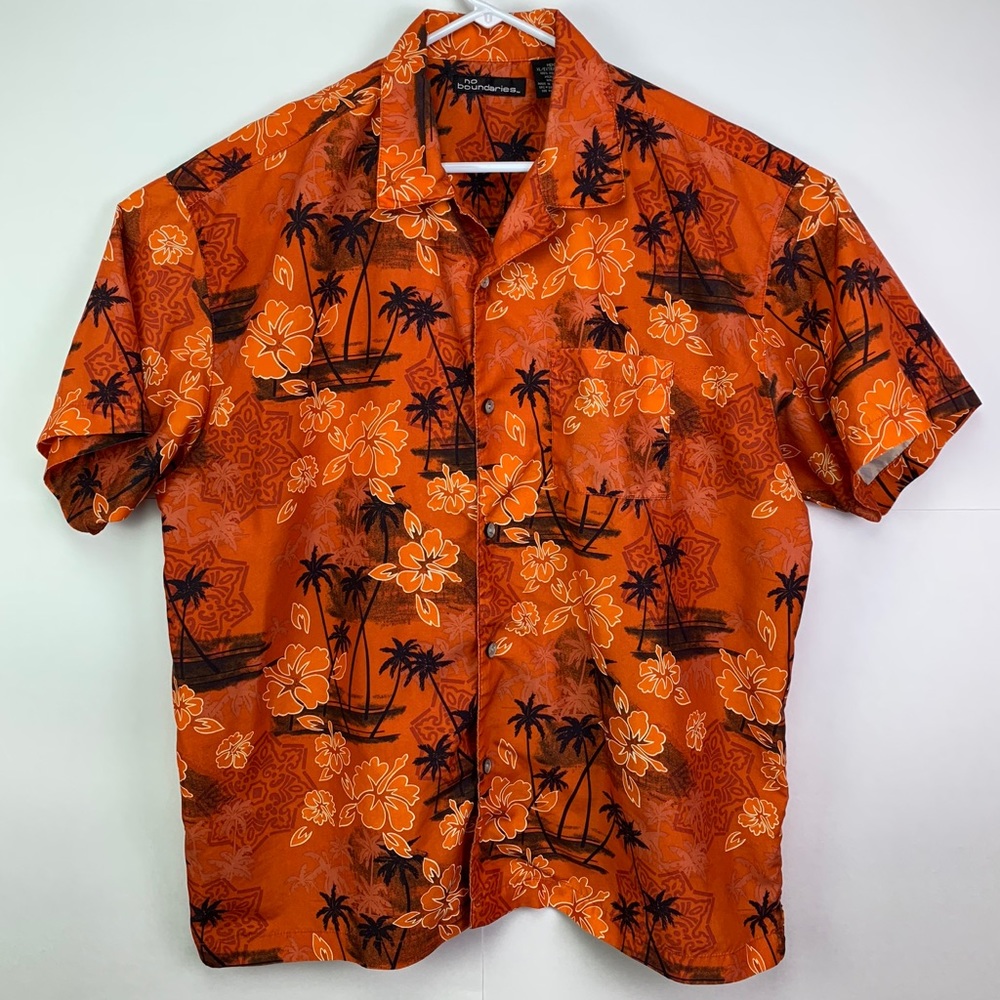 No Boundaries Hibiscus Palms Hawaiian Men's XL